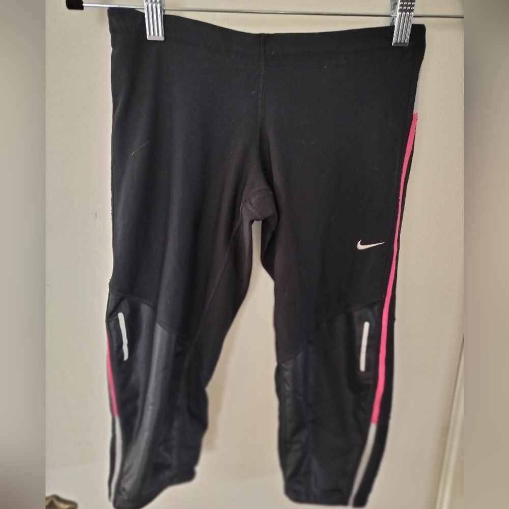 Nike Dri-Fit XS Black Pink Cropped Leggings